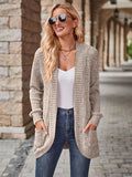 Cardigan Feminino Alongado com Bolsos Frontais