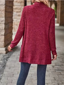 Cardigan Feminino Alongado com Bolsos Frontais