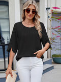 Blusa Feminina Chiffon Manga 3/4 Soltinha Elegante