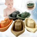 Brinquedo de Banho Infantil Barquinhos Empilháveis – Kit 5 Peças Educativo para Água