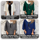 Casaco Georgia Flair™ com Gola Contrastante e Modelagem Ampla / A Sofisticação Urbana em sua Versão Mais Autêntica!