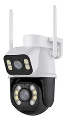 Kit 2 Câmera Wifi Externa A28 App Icsee Dupla Visão 3mp Prova Dágua Cor Branco