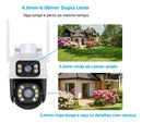 Kit 2 Câmera Wifi Externa A28 App Icsee Dupla Visão 3mp Prova Dágua Cor Branco