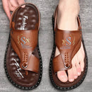 Sandália Masculina de Couro Antiderrapante - UrbanWalk