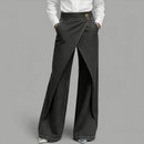 Calça Jeans Anya™ com Efeito Transpassado e Frente Assimétrica Sobreposta