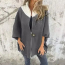 Casaco Georgia Flair™ com Gola Contrastante e Modelagem Ampla / A Sofisticação Urbana em sua Versão Mais Autêntica!