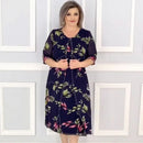 Vestido Magnolia Belle™ com Dupla Camada e Estampa Floral Aérea / Elegância Eterna em um Toque de Leveza e Movimento!