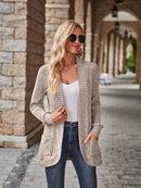 Cardigan Feminino Alongado com Bolsos Frontais