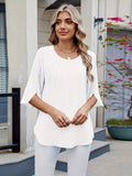 Blusa Feminina Chiffon Manga 3/4 Soltinha Elegante